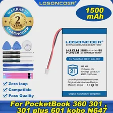 100% Оригинальный Аккумулятор LOSONCOER 1500 мАч Для PocketBook 360 PocketBook 301, 301 Plus 601 kobo N647 Battery